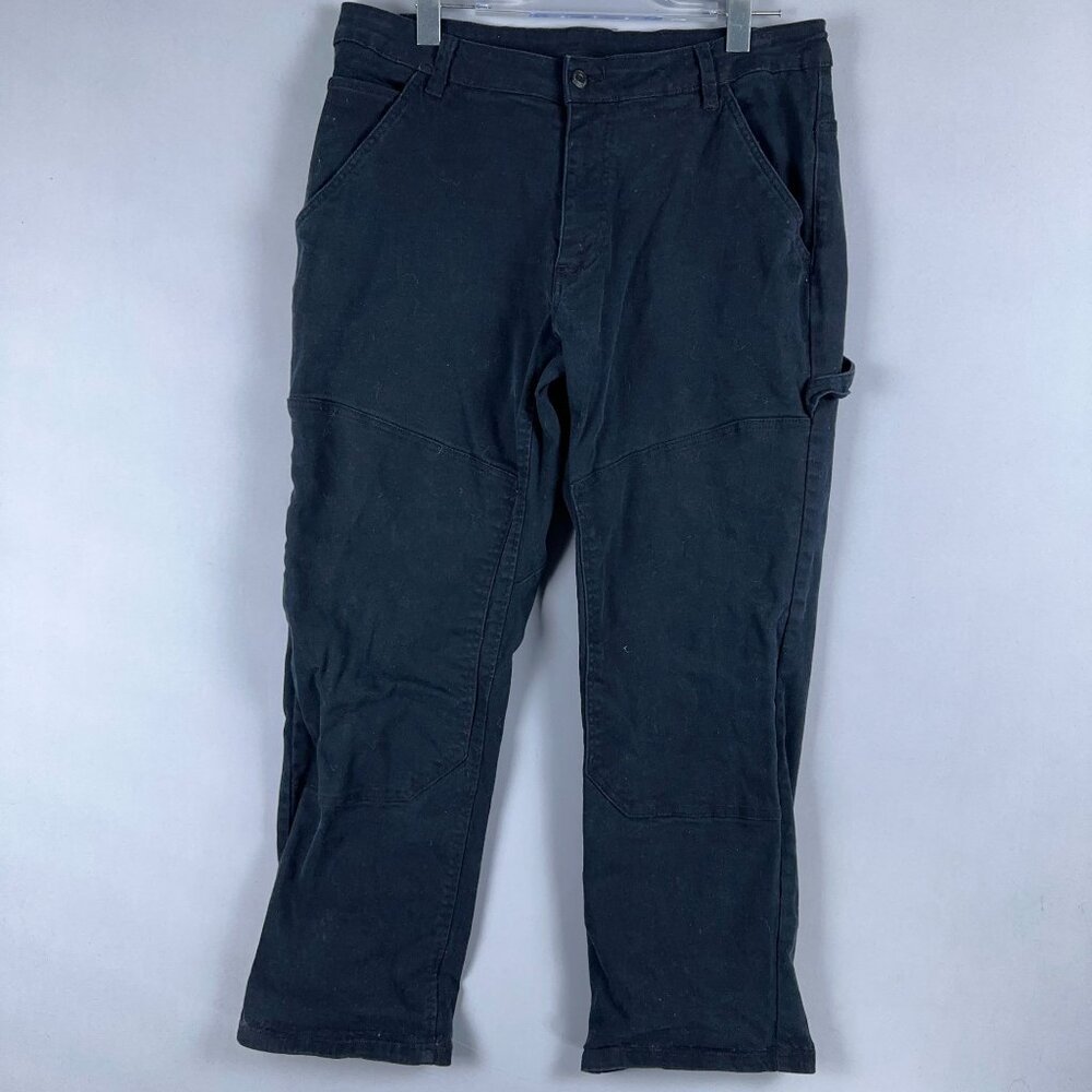 Cat Carpenter Pants Mens Size 36X30 Multiple Utility Pockets Hammer Loop Black